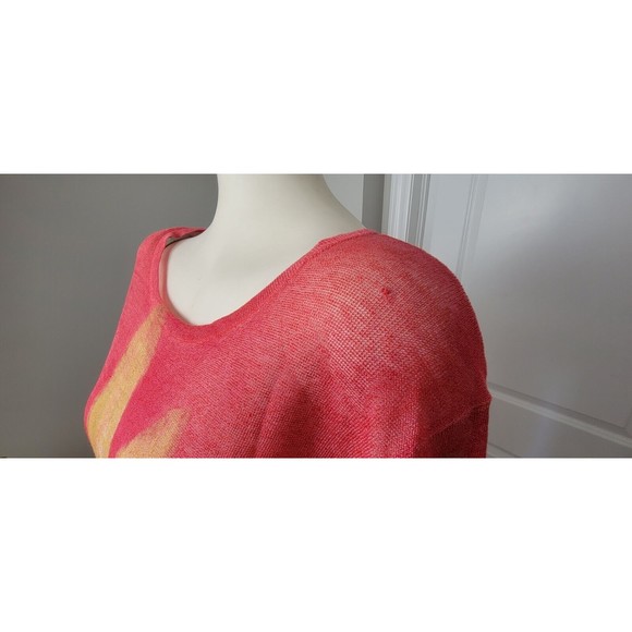 Krimson Klover Hand Painted Watercolor Sheer Pullover Tunic Linen 728 Folly - Picture 9 of 12